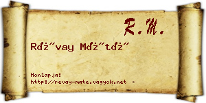 Révay Máté névjegykártya